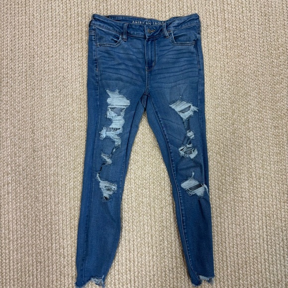 American Eagle Sz 10 Short Jeggings Bundle(2) Distressed Next Level Stretch - Picture 9 of 16